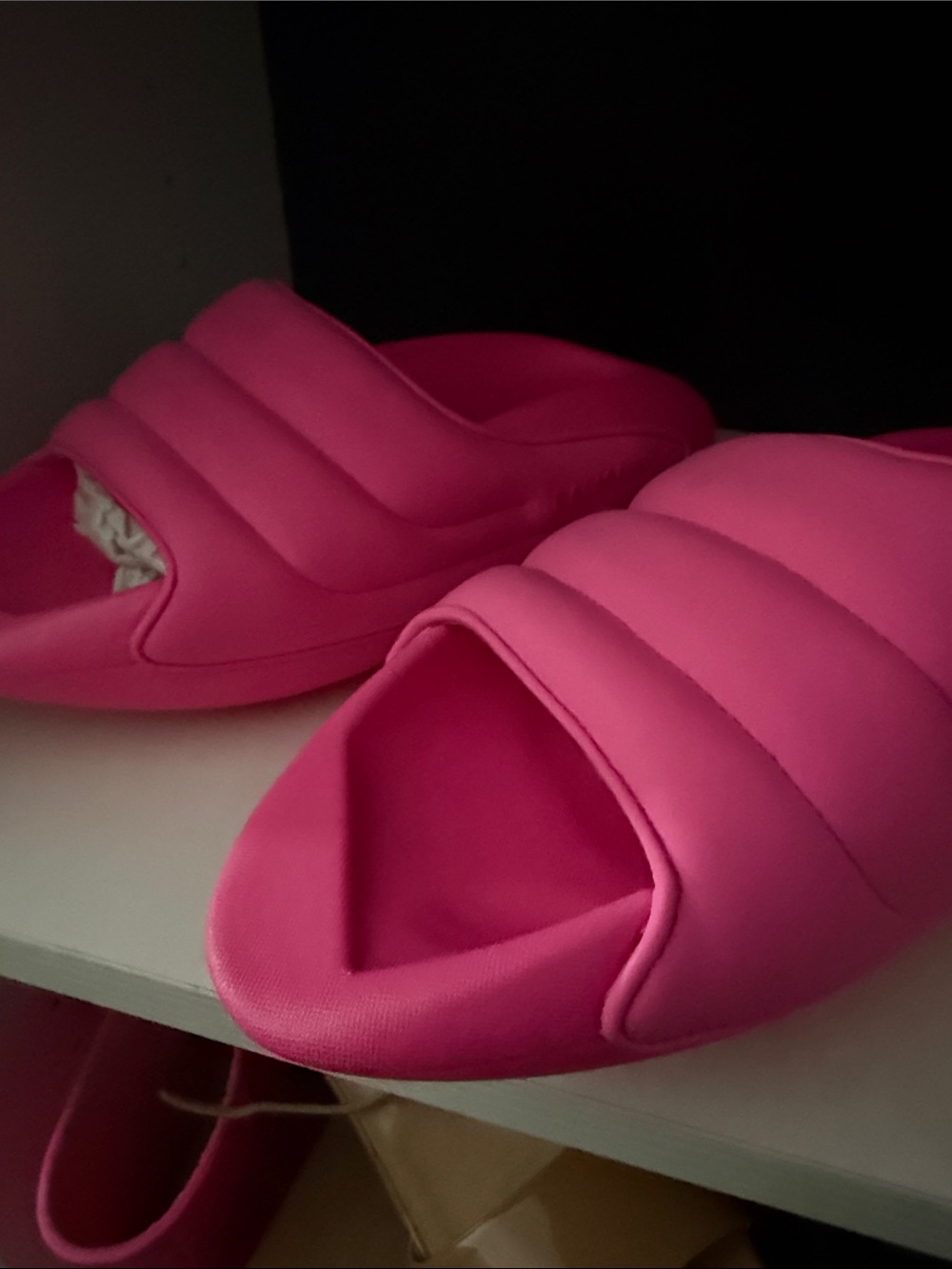 Balmain Hot Pink Padded Slide Sandals